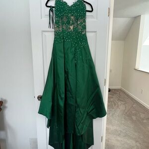 Jovani Green Strapless Dress
